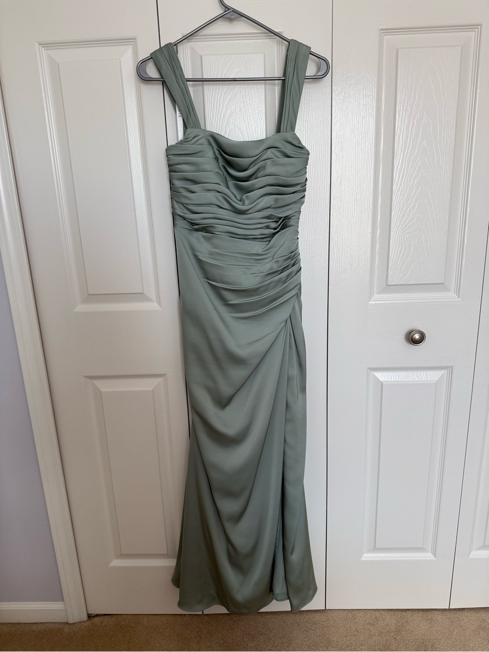 Azazie "Agave" Color Bridesmaid Dress - Jesaphine - Custom Size - Stretch Satin